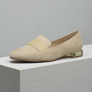 NWOT Aldo Tan Khaki Lou Mary Jane Flat Gold-tone Heel